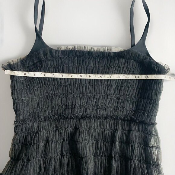 Rebecca Taylor Tulle Sleeveless Midi Dress In Black Size 10 $495 Retail - Picture 9 of 14